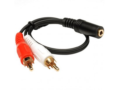 Aux įėjimo adapteris 2 RCA kištukas - Jack lizdas 3.5mm