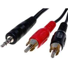 BQC-JPS2RP-0120 AUX įėjimo laidas, 3.5 mm kištukas-2 RCA kištukai