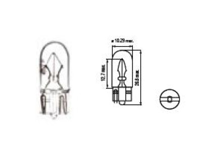 Bosma lemputė T10, 3W Įtampa: 6 V