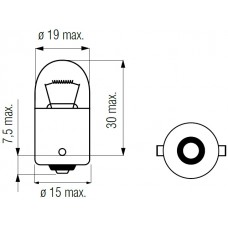 Bosma lemputė BA15s, 10W, R10W