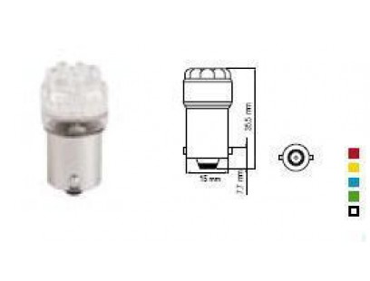 Bosma lemputė BA15s, žalia, šviesos diodai