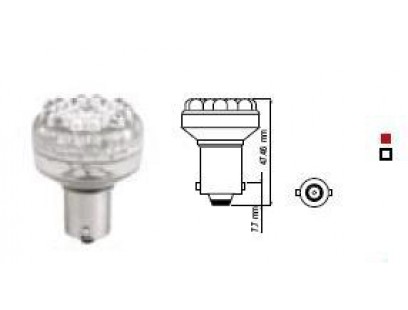 Bosma lemputė BA15s, balta, šviesos diodai