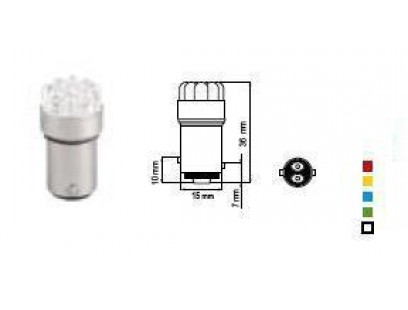 Bosma lemputė BAY15d, žalia, šviesos diodai