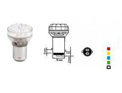Bosma lemputė BAY15d, žalia, šviesos diodai