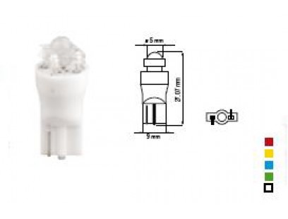 Bosma lemputė T10, diamond system, raudona, šviesos diodai