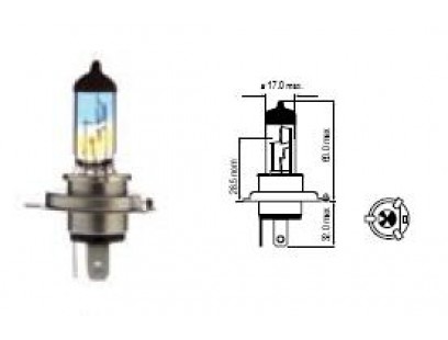 Bosma lemputė H4, 75/70W saphire