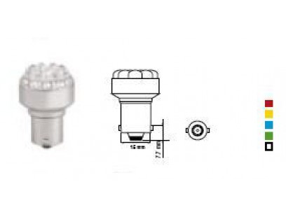 Bosma lemputė BA15s, geltona, šviesos diodai