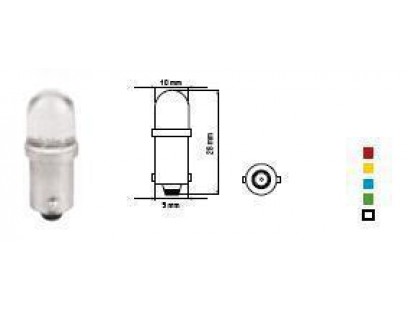 Bosma lemputė BA9s balta, šviesos diodai