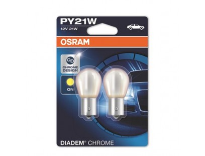 Osram lemputės CHROM,  BAU15s, PY21W, 21W 7507DC-02B