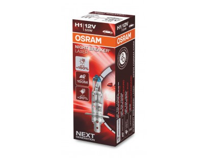 Osram lemputės Night Breaker Laser,+150%, H1, 55W, 1vnt.O64150NL