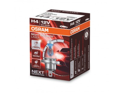 Osram lemputės Night Breaker Laser,+150%, H4, 60/55W,1vnt.64193NL