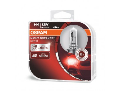 Osram lemputės SILVER +100%, H4, 60/55W, DUO 64193NBS-HCB