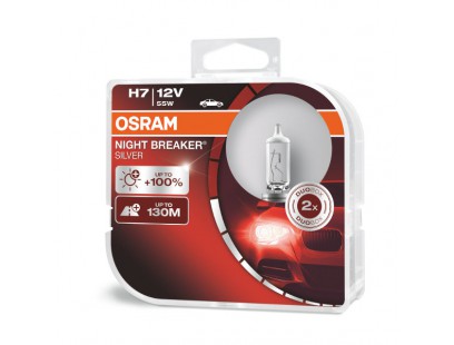 Osram lemputės SILVER +100%, H7, 55W, DUO 64210NBS-HCB