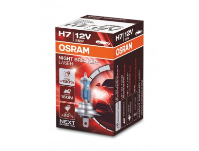 Osram lemputės Night Breaker Laser,+150%, H7, 55W, 1vnt 64210NL