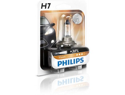 Philips lemputės Vision +30%,  H7, 55W, 1vnt. 12972PRB1