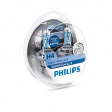 Philips lemputės White Vision Ultra, +60%  H4, 60/55W, DUO 12342WV