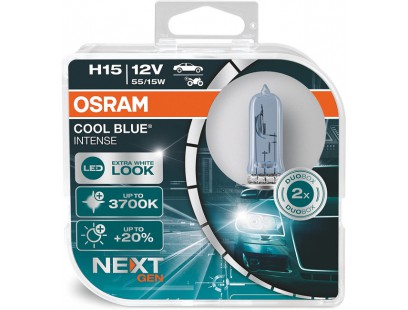 Osram lemputės,H15, Cool Blue® Intense NextGeneration, 3700K, 15/5