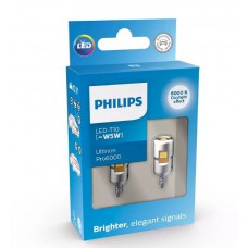 Philips Ultinon Pro 6000 LED lemputės, W5W T10 W2.1x9.5d 12V Balta 11961CU60X2