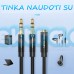 AUX perėjimo laidas, 3.5mm lizdas 4pin- 2 x 3.5mm kištukai 3pin