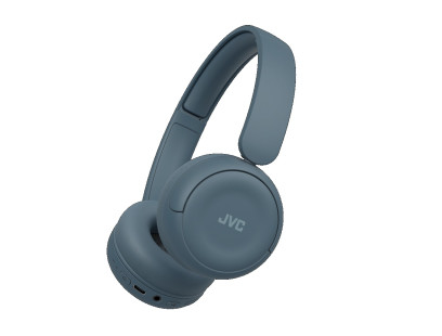 JVC, HA-S59W-AU, retro mėlynos sp. dinaminės ausinės, mikrofonas