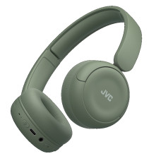 JVC, HA-S59W-GU, chaki žalios sp. dinaminės ausinės, mikrofonas