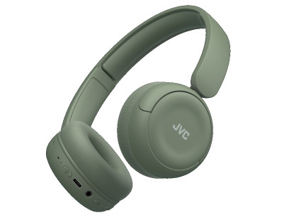 JVC, HA-S59W-GU, chaki žalios sp. dinaminės ausinės, mikrofonas
