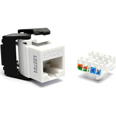 Lizdas EXCEL 100-202-WT RJ45 (Balta, Cat5e, UTP, keystone)