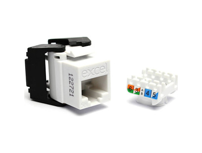 Lizdas EXCEL 100-202-WT RJ45 (Balta, Cat5e, UTP, keystone)