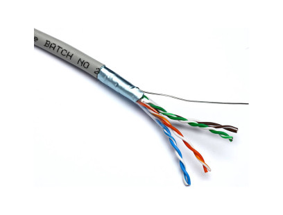 Kabelis ryšio Excel 100-216 Cat5 F/UTP  (PVC, ECA, pilkas, ritė 305m.)