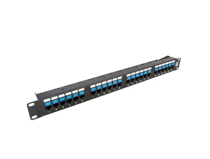 Komutacinė panelė 19" 1U UTP Cat5e LK-5005-Cat5e (24 prievadai, su kabelių laikikliu, 483x44x95 mm)
