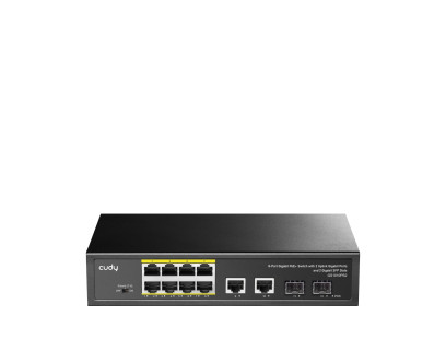 8 prievadų komutatorius CUDY GS1010PS2 (Nevaldomas, PoE) 8 prievadų komutatorius CUDY GS1010PS2 (Nevaldomas, PoE)