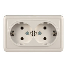 Virštinkinis kištukinis lizdas su įžeminimu Vilma RP16-021 SL+V (balta)