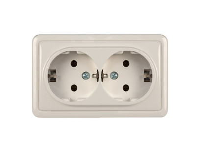 Virštinkinis kištukinis lizdas su įžeminimu Vilma RP16-021 SL+V (balta)