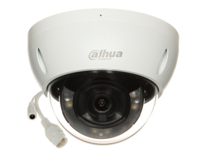 Dahua Dome IPC-HDBW2449E-S-IL-0280B (balta, 4 MP, 95°, IR + LED 30m, Smart Dual Light, IP67, IK10)