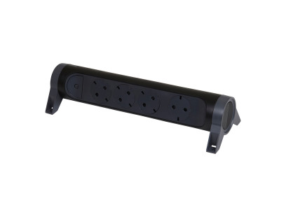 4-vietų ilgiklis su įžeminimu Legrand 694545 (be laido, su jungikliu, juodas)