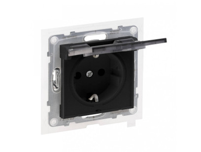 Juodas kištukinis lizdas su dangteliu Suno Legrand 721423