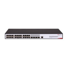 28 prievadų komutatorius Hikvision DS-3E2528-HI-24T4F (valdomas L2+, 24xLAN, 4xSFP, 56Gbps)