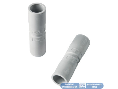 Tiesus sujungimas Elettrocanali EC74025 (D25, pilkas (RAL7035), su išplatintu galu, behalogenis)