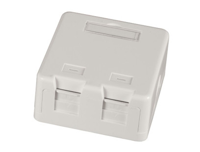 Virštinkinė dvivietė montavimo dėžutė EFB ET-25168 (2 x RJ45, balta)