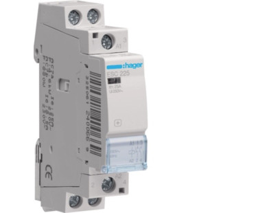 Kontaktorius Hager ESC225 (1P, 25A, 230V, 2NO, 1 mod.) Kontaktorius Hager ESC225 (1P, 25A, 230V, 2NO, 1 mod.)