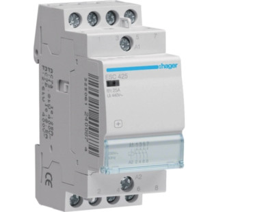 Kontaktorius Hager ESC425 (4P, 25A, 230V, 4NO)