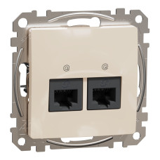 Kompiuterinis lizdas 2xRJ45 UTP Cat.6 Schneider Sedna SDD112462 (kreminis)