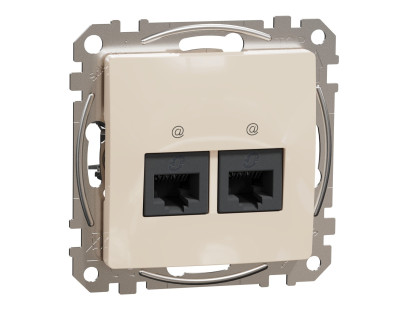 Kompiuterinis lizdas 2xRJ45 UTP Cat.6 Schneider Sedna SDD112462 (kreminis)