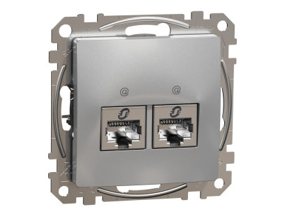 Kompiuterinis lizdas 2xRJ45 STP Schneider Sedna SDD113462S (aliuminis)