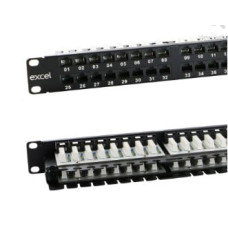 Komutacinė panelė 19" 1U 48 portų Excel 100-394 (Cat.6e)