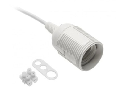 Lemputės lizdas su laidu baltas GTV GZ-E27000-00 (baltas, E27, 60W)