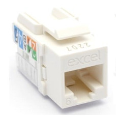 Lizdas EXCEL 100-011 RJ45 (Baltas, Cat6, UTP, keystone)