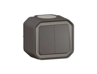 Virštinkinis 2 klavišų jungiklis/perjungiklis Legrand 069775 (antracitas)