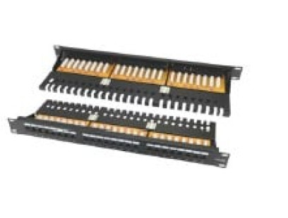 Komutacinė panelė 19" 1U UTP Cat6A LK-5008-Cat6A (24 prievadai, su kabelių laikikliu, horizontalus krosas, 483x44x95 mm)