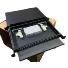 Optinė komutacinė panelė 19" 1U LK-ODF-011 (12xSC simplex, su kasete, termofitais, bėgeliais, 482x293 mm)